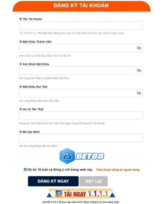 đăng ký Bet88